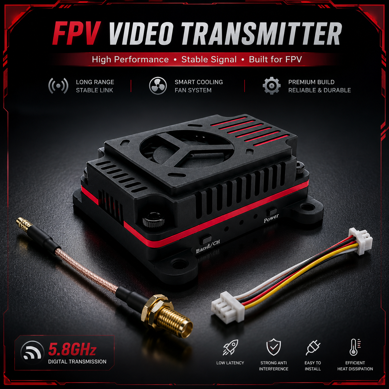 5.8G 3W 72CH IRC Tramp Long Range VTX