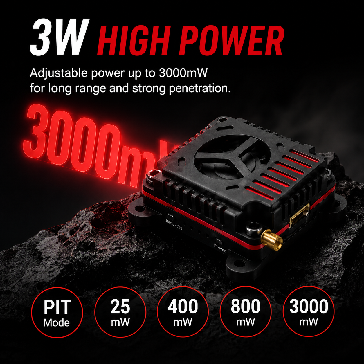 5.8G 3W 72CH IRC Tramp Long Range VTX