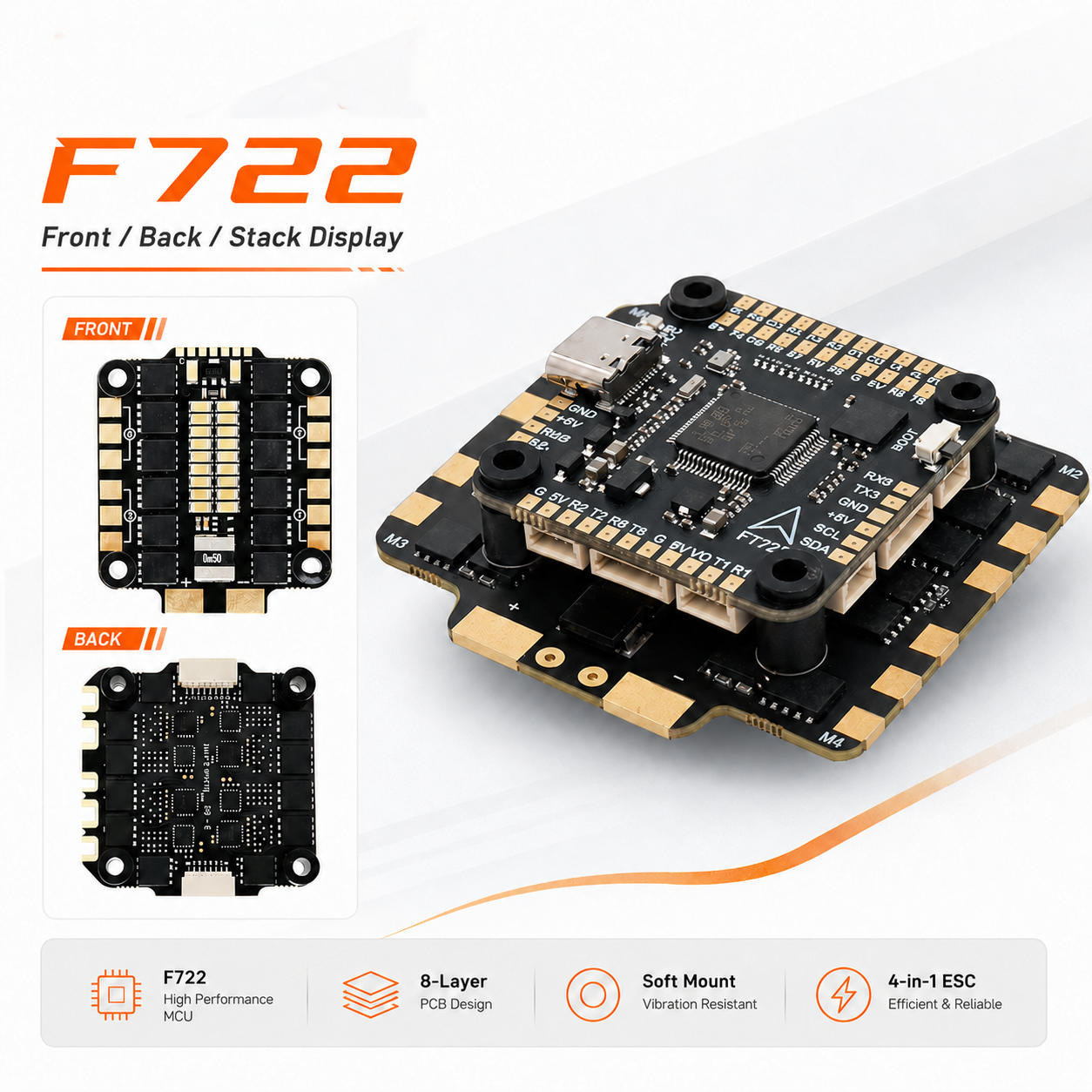 F722 60A Combo Stack FC 2 6S BLHeli S 60A ESC Fits FPV Drone