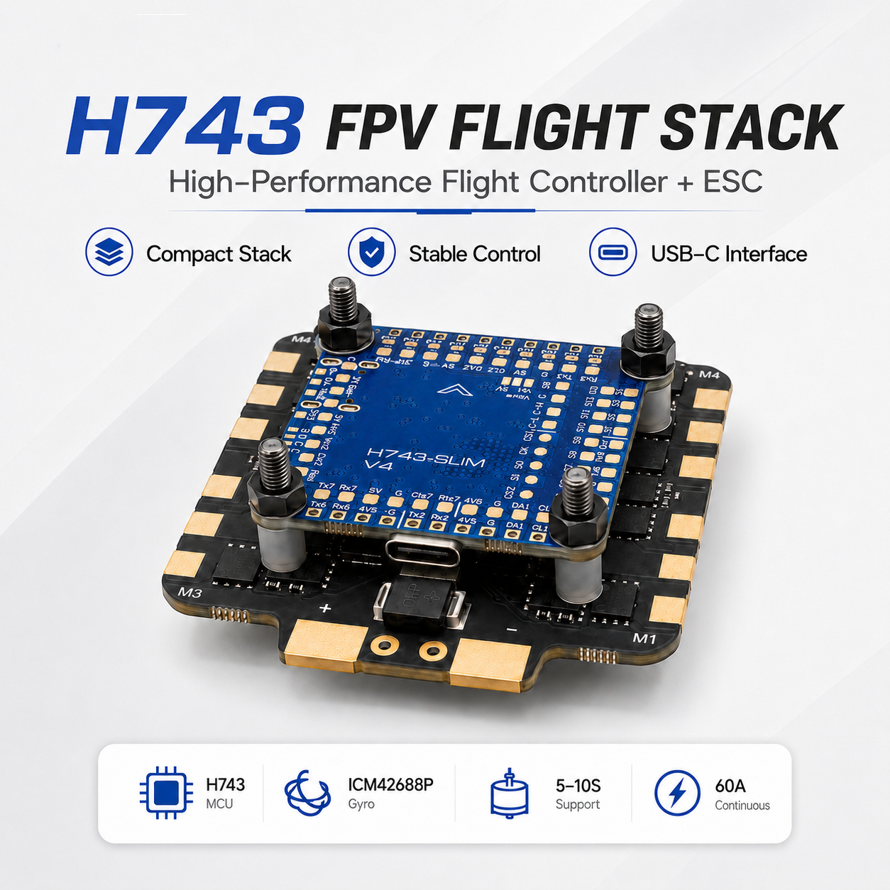 H743-WING V3 FC Dual ICM42688 P & DPS368 for Long Range Airplane