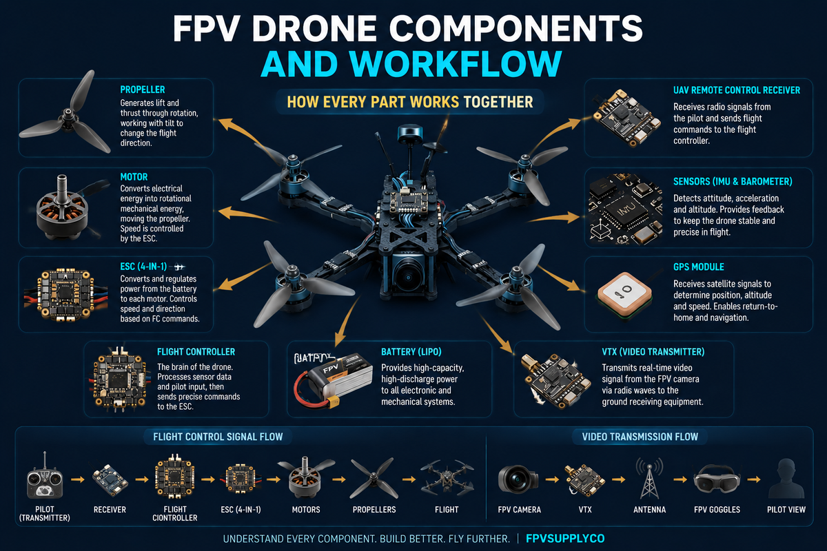 FPV Drone Components Explained: How Every Part Works Together - article cover image