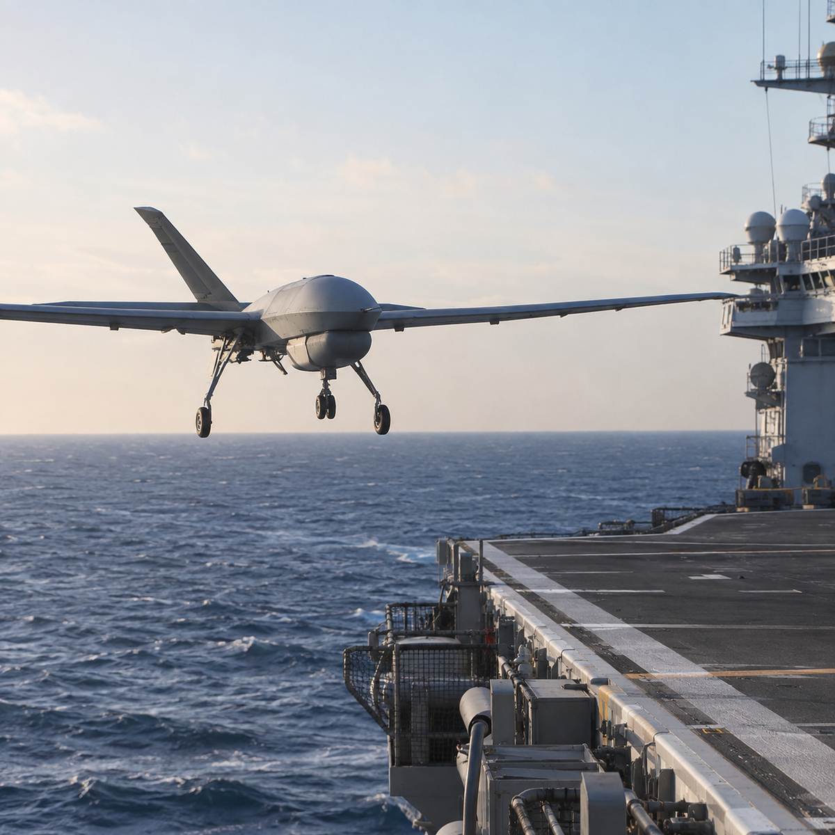 Carrier-capable unmanned aircraft supporting a maritime anti-submarine exercise over open water