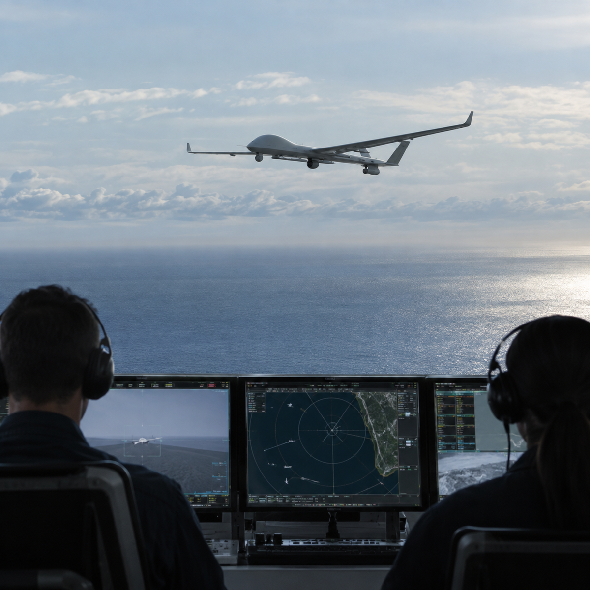 Long-range civil unmanned aircraft flying over open ocean under air traffic coordination