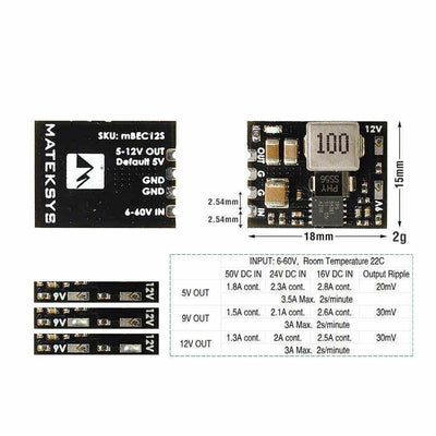 12S Micro BEC 6-60V Wide Adj Step Down Module