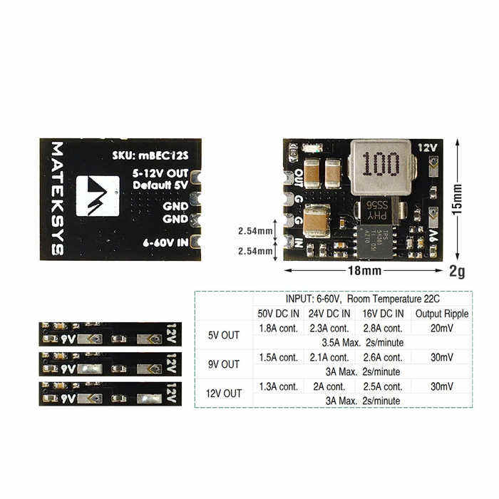 12S Micro BEC 6-60V Wide Adj Step Down Module