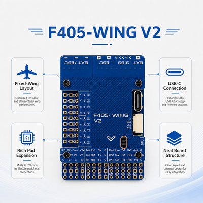 F405-WINGV2 Fixed Wing FC 30.5mm DPS310 for RC Airplane
