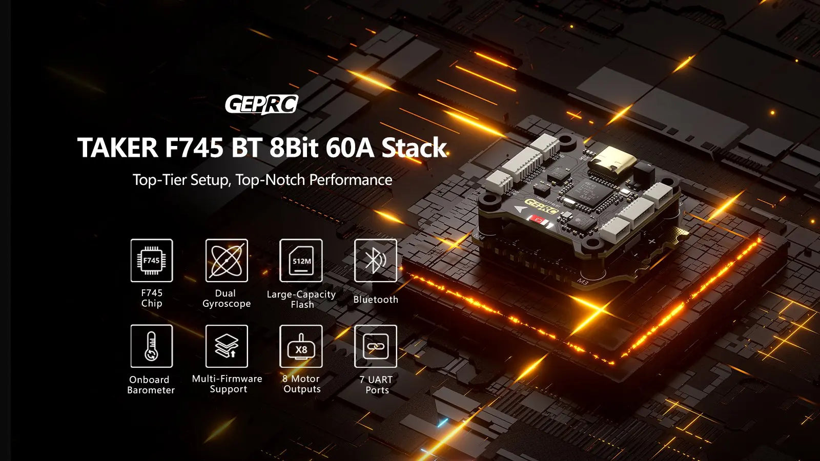 GEPRC TAKER F745 BT 60A 3-6S FC ESC Stack